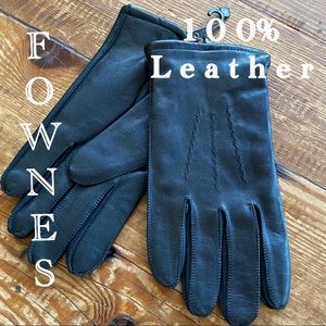 Fownes Men’s 100% Black Leather Gloves